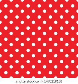 Abstract Red Polka Dot Background Pattern. Vector Image.