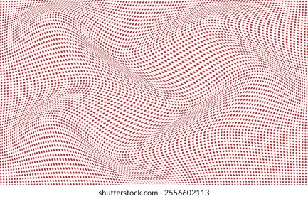 abstract red polka dot wave pattern art can be used background.