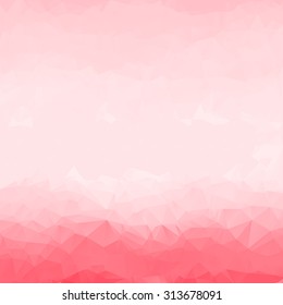 abstract  red polygon background or vector frame. Triangle Geometrical  Vector Illustration EPS10. design for business presentations. luxury Christmas holiday or pale wedding pink white smooth texture