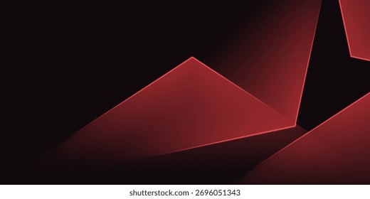 Abstrato polígono vermelho elegante fundo vetor ilustração, banner produto de negócios presente.