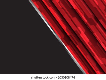 Abstract red polygon futuristic on dark gray design modern technology vector background illustration.