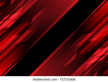 Abstract red polygon light in black design modern technology background vector illustration.