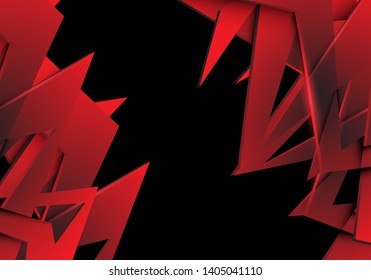 Abstract red polygon overlap on black design modern futuristic background vector illustration.