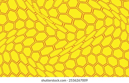 abstract red polygon wavy pattern on yellow can be used background, wallpaper, wall cloth.