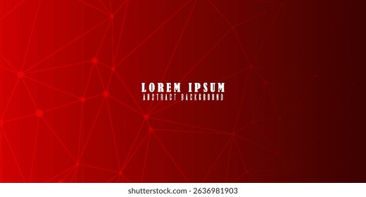 Abstract Red Polygonal Background with Connected Dots