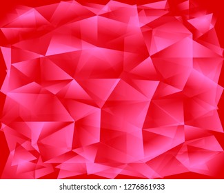 Abstract red polygonal background of polygons with a triangle pattern. Vector illustration.