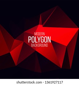 Abstract red polygonal geometric vector background