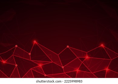 fondo de línea poligonal rojo abstracto, concepto de ilustración de vector de red geométrica