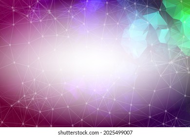 Abstract Red Polygonal Space Background with Connecting Dots and Lines.  Connection structure and science background. Futuristic HUD design.