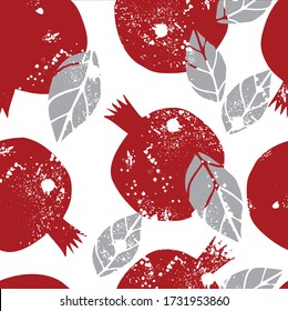Abstract Red Pomegranate Pattern Design