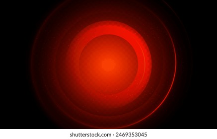 Abstract Red Portal and frame. Round light frame, Futuristic teleport. Luminous circular circles, light ellipse. Glowing podium. Space tunnel. Trail line with sparks on a transparent background.Vector