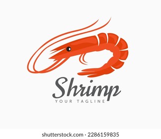 abstract red prawn shrimp jump abstract logo icon symbol design template illustration inspiration