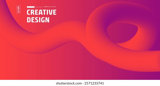 Abstract Red Purple Fluid Wave Creative Design Background Template