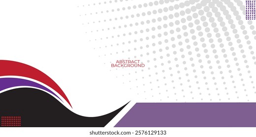 Abstract red purple halftone banner background. Graphic design banner pattern background template with dynamic curve shapes.
