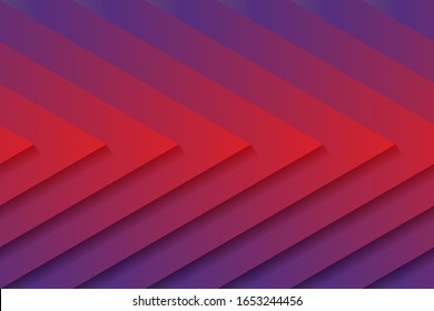 Abstract red and purple metallic triangles background with paper cutout 3D style for banner, invitation, poster or web site design. Paper cut style, 3d effect imitation, vector illustration.