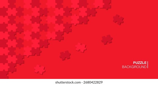 Fundo de quebra-cabeça vermelho abstrato. Vetor EPS 10
