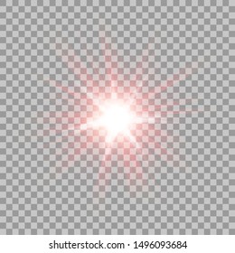 Abstract Red Rays shine. isolated on transparent background. Vector Illustration
