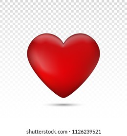 Abstract red realistic vector heart.