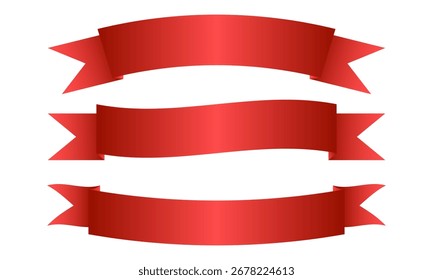 colección de cinta roja abstracta diseñada con brillo degradado y curvas elegantes para decoración, Anuncio, póster, cubierta.