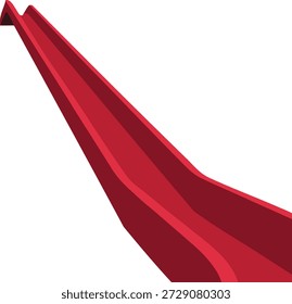 Forma de cinta roja Abstractas que forma una tira curva lisa con sombreado y pliegues