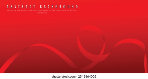 Abstract red ribbons background, Red gradient background with red ribbon, Vector banner background,