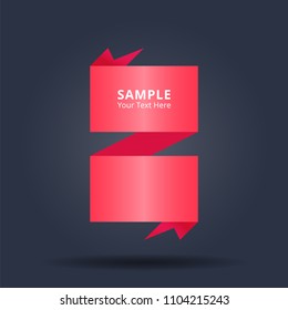 abstract red ribbons banners design. vector template background for sale tag, website promotion banner, price tag. 