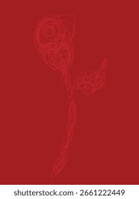 Abstractas arte de línea de fondo de rosa roja