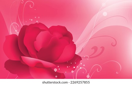 abstract red rose flowers valentines pattern art vector greeting card interior wallpaper background