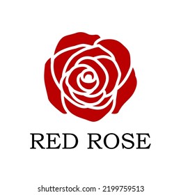 Abstract Red Rose Logo Vector