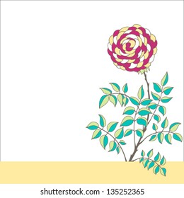 abstract red rose on white background