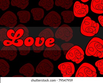 abstract red rose pattern background, vector wallpaper