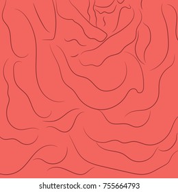 Abstract red rose, vector sketch.