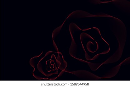 abstract red roses in dark background