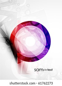 Abstract red round shape. Vector techno background