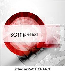 Forma redonda vermelha abstrata. Fundo do tecno vetorial