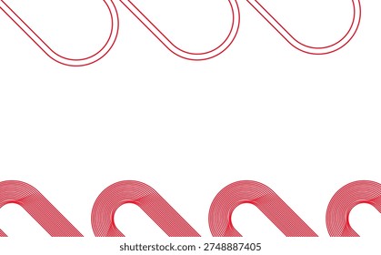 Abstract red rounded line pattern on white creates a minimal geometric background ideal for modern design, web banners, posters, and print projects, conveying motion, rhythm, and clean contemporary style.