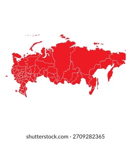 Mapa Abstractas de Rusia Roja con Ciudades