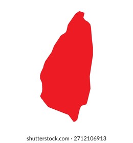 Abstract Red Saint Lucia Simple Map