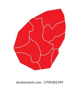 Abstract Red San Marino Map with Cities