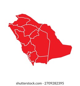Abstractas Rojo Arabia Saudita Mapa con Ciudades