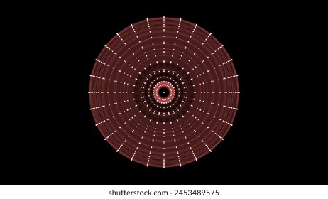 Abstract red sci-fi sphere with particles and lines. Technology network connection on world. Futuristic vector illustration. Global digital connections ai. 3D wireframe geometric sphere.
