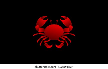 abstract red seafood crab  simple logo design vector icon symbol illustration