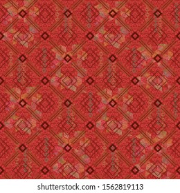 Abstract red seamless Geometric fabric textures background.