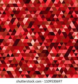 Abstract red seamless mosaic background. Triangle geometric background. Vector illustration