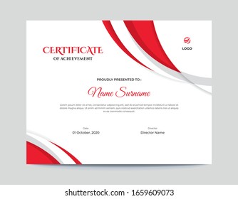 Abstract Red Shapes Certificate Template