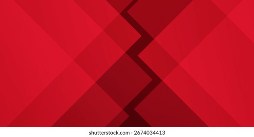 Abstraktes Rot formt geometrischen Hintergrund. Geeignet für Banner, Kopf- und Fußzeile. Moderne Website zur Konzeptpräsentation. Vektorgrafik.