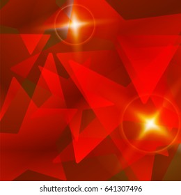 Abstract red shining star vector background. Magic fantasy elegant decoration.