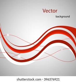 Abstract red shining wave background. Vector illustration.