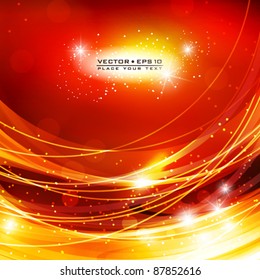 Abstract red shiny background. Vector