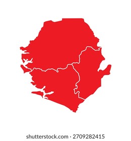 Abstrakte Karte von Rot Sierra Leone mit Städten